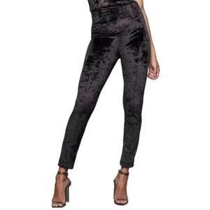 Good American Black Velvet Pants Disco Skinny Womens Size 5/XXL